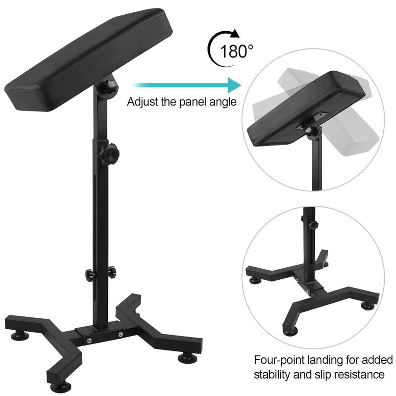 Tattoo Armrest Stand Movable Tattoo Arm Leg Rest Stand Adjustable Height and Tilt Leather Pad Professional Heavy Equipment for Tattoo Studio Cosmetics