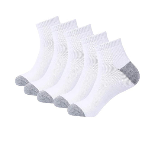 12 Pairs Thick Cotton Sports Athletic Socks Classic White Grey Low Cut Ankle Quarter All Seasons Size 10-13 with Arch Support Cushioned Soles for Baseball Basketball Bodybuilding Cycling Football Gym Training