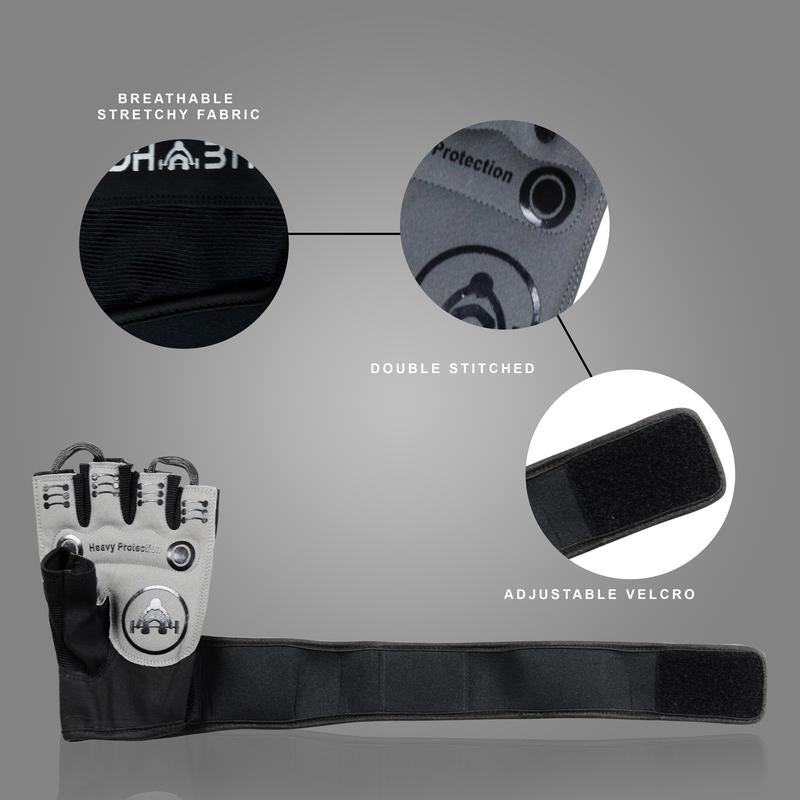 Dhabii Weight Lifting Gloves with Wrist Wraps, Premium Quality Amara Leather, Foam Padding, Available in Sizes S, M, L, XL, 110G, Unisex